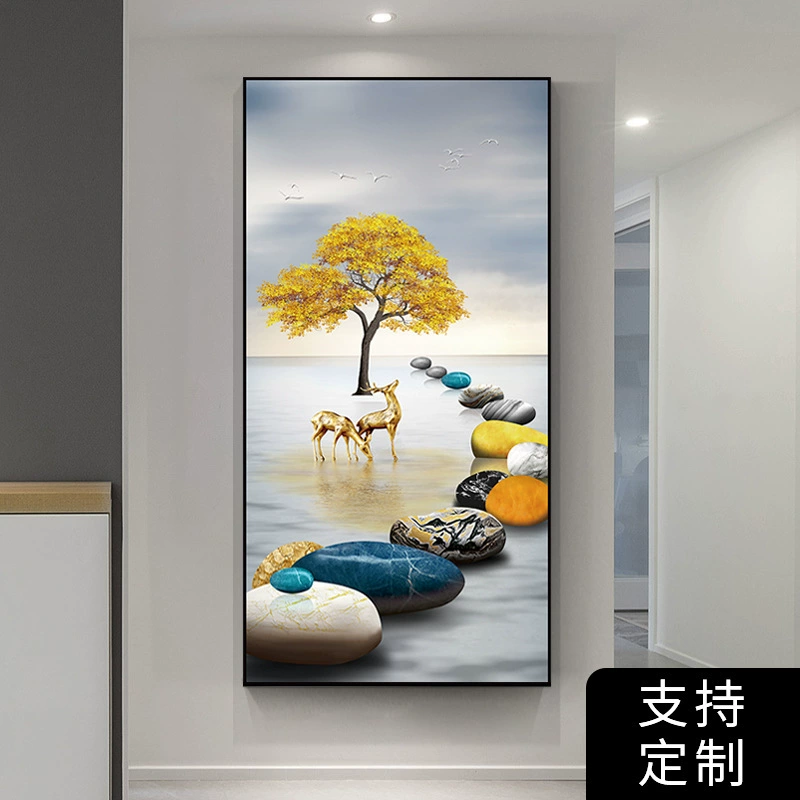 Self-adhesive modern three dimensional stickers on wall, light luxury style, 3D