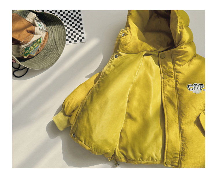Children's 2023 new solid color hooded turtle shell jacket for boys and girls, white duck down children's clothing live_voghion.com