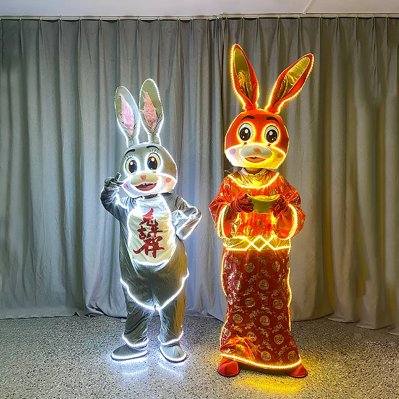 新年兔卡通人偶服装兔八哥道具成人行走财神兔年吉祥物兔子玩偶服