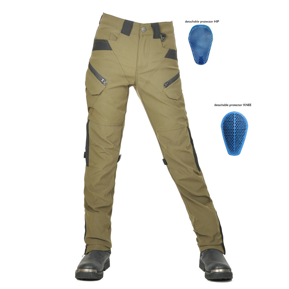 Pantalones de ciclismo de motocicleta VOLERO impermeables, a prueba de viento y transpirables de cintura alta para mujer, pantalones de motocicleta verde militar, protección de silicona