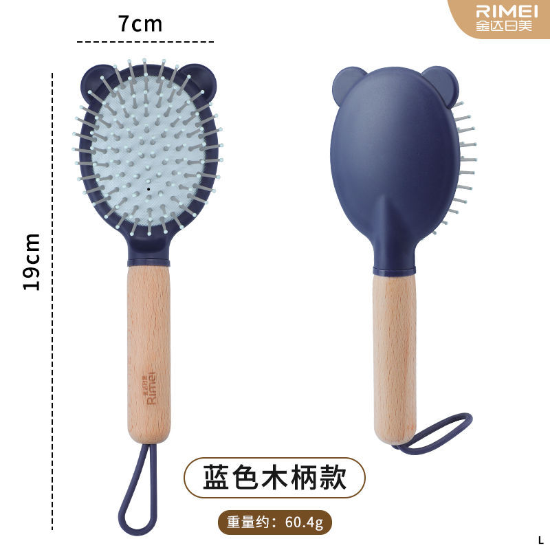 Pein de masaje de cuero cabelludo de madera Jinda Rimei pein de masaje antiestático bolsa de aire esponjosa cabelludo