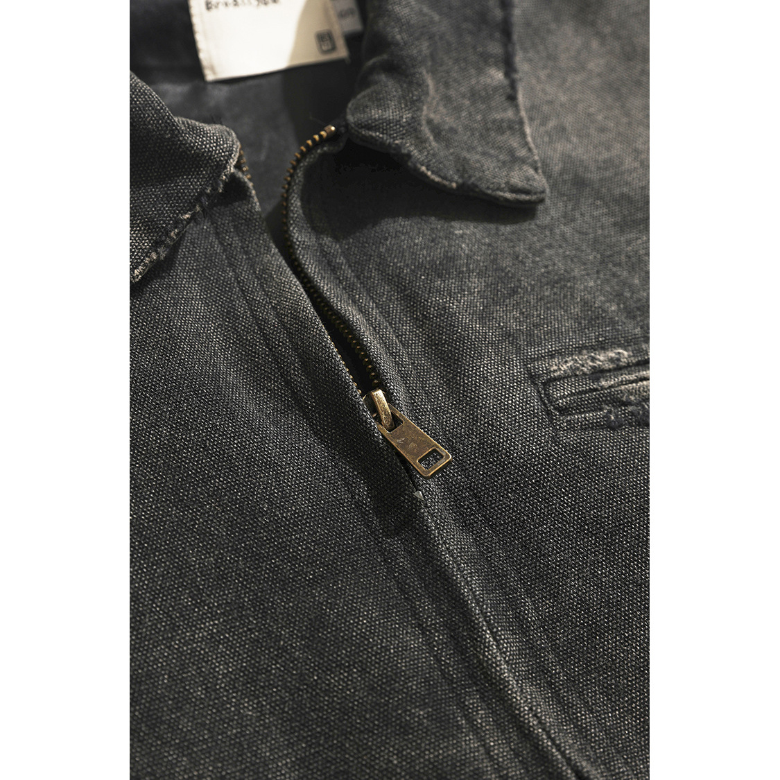 BroallyBR chaqueta de Detroit de solapa vieja lavada retro americana para hombres y mujeres chaqueta de herramientas suelta W01 de moda