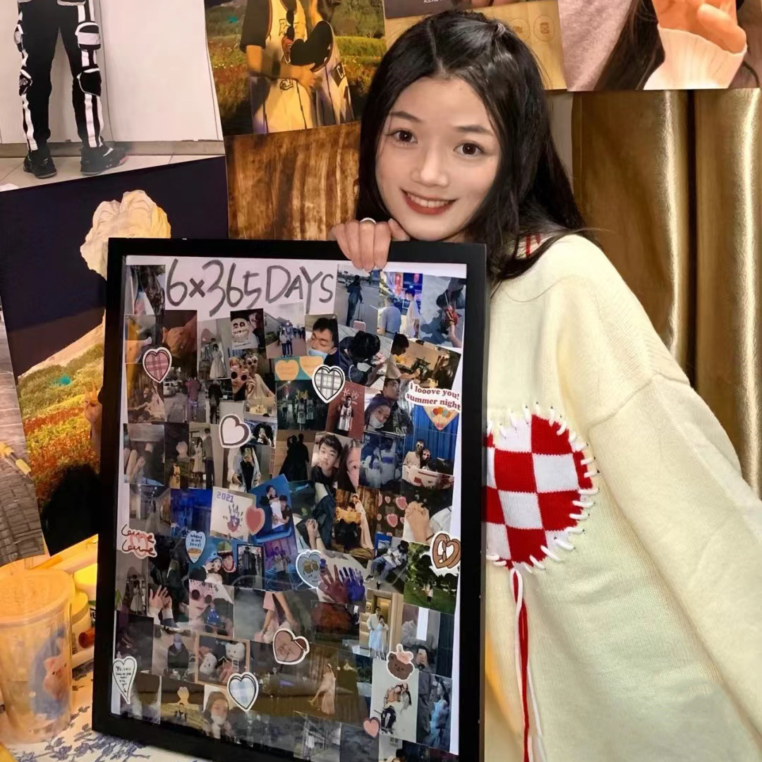 2Fdiy相框照片牆拍立得相框大尺寸掛牆畫框情侶禮物實木相片框