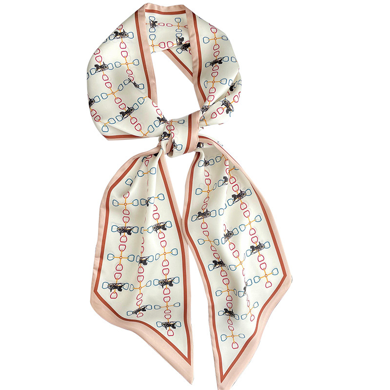Bufanda larga pequeña para mujer primavera y verano nuevo impreso moda todo partido corbata de pelo bolsa bufanda decorativa cinta banda de pelo