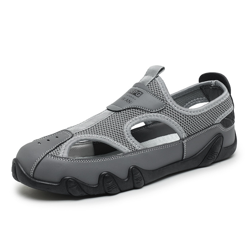 2025 diseñador verano ligero de gran tamaño malla hueca transpirable zapatos individuales de un pie Douyin zapatos casuales hombres