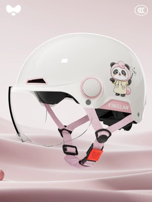 Universal Cute Winter Warm – Motosiklet kaskı (dəbilqə) - 3c-pink-bubble-bear-transparent-short-mirror-class-a-new-national-standard-one-size-fits-all