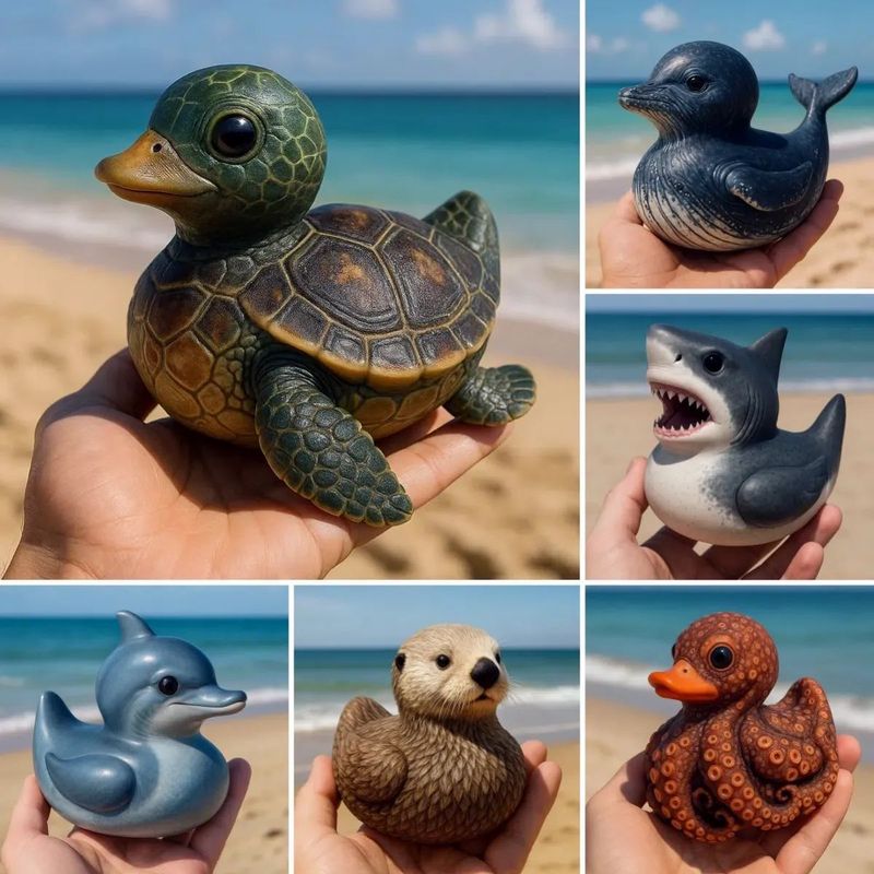 国境を越えた新しい海の生き物アヒル海洋動物アヒル樹脂工芸品装飾品家の装飾|undefined