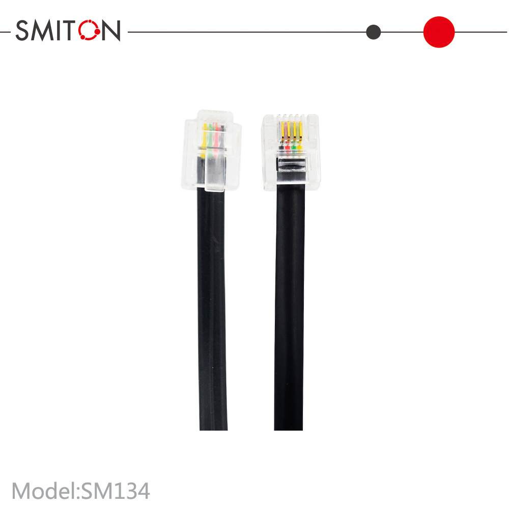 SM134 拓展室内RJ11 3米 铜包钢 电话线  6P4C 白色 黑色