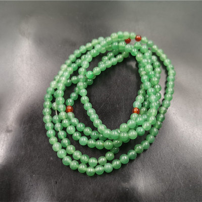 Wanyu Wholesale 4 millimeter Winding 5 Tanglin jade Bracelet Female models bead Light green Hand string