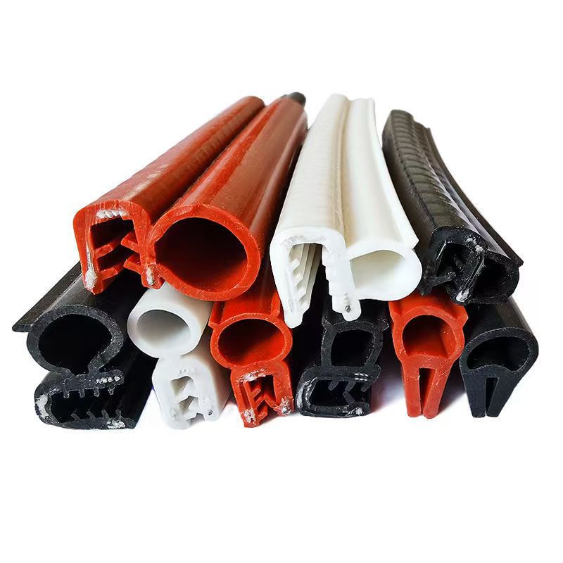 耐高温硅胶钢丝密封条顶泡侧泡硅胶卡槽U型条烘箱烤箱防撞橡胶条