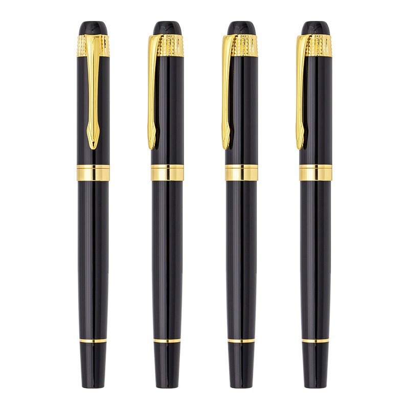 Metal Signature Pen Manufacturer Direct Sale Black Pen Gift Pen Engraved Logo Business Advertising Gift Pen