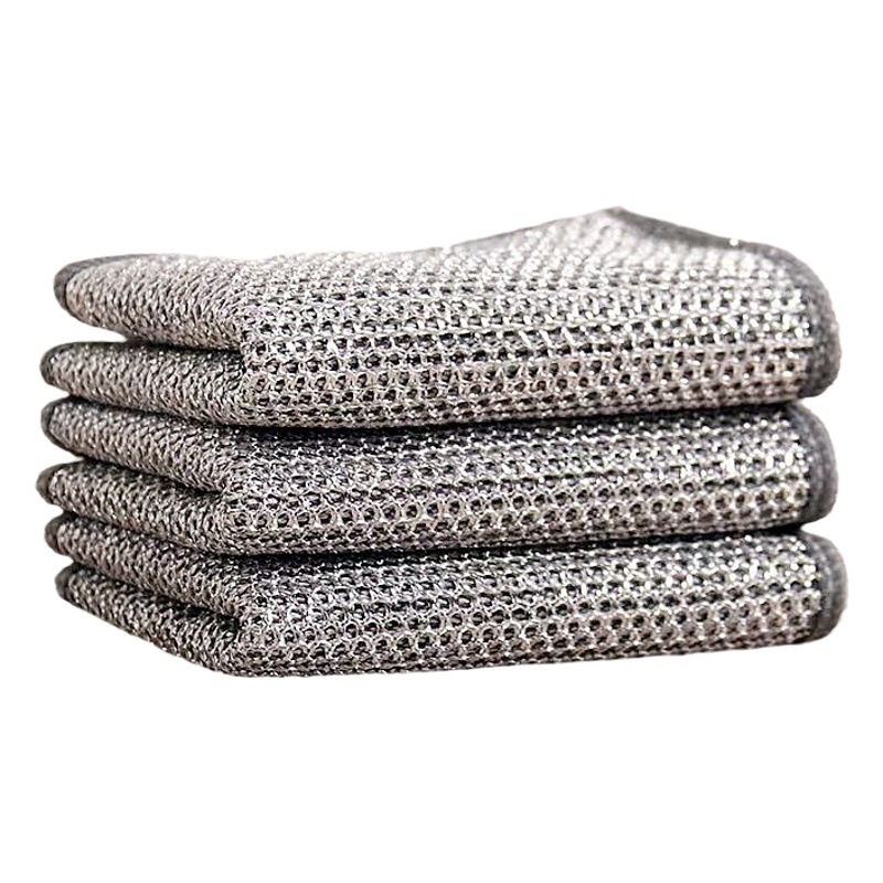 Plato de alambre de metal paño de alambre de acero trapo antiadherente aceite plata alambre trapo