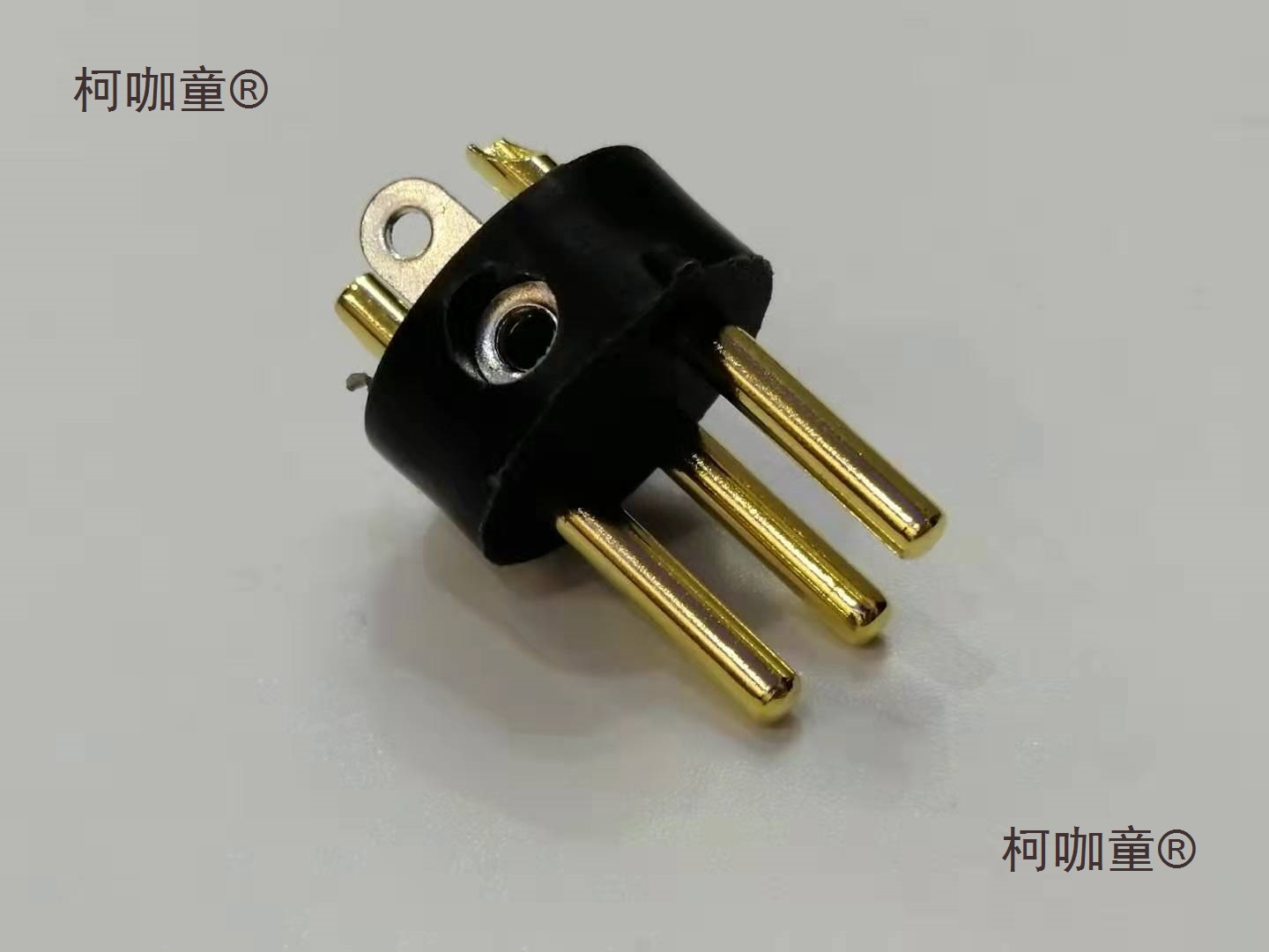 卡农镀金色材质3针 公卡侬3芯头 话筒接头内三针配件 卡侬 麦太保