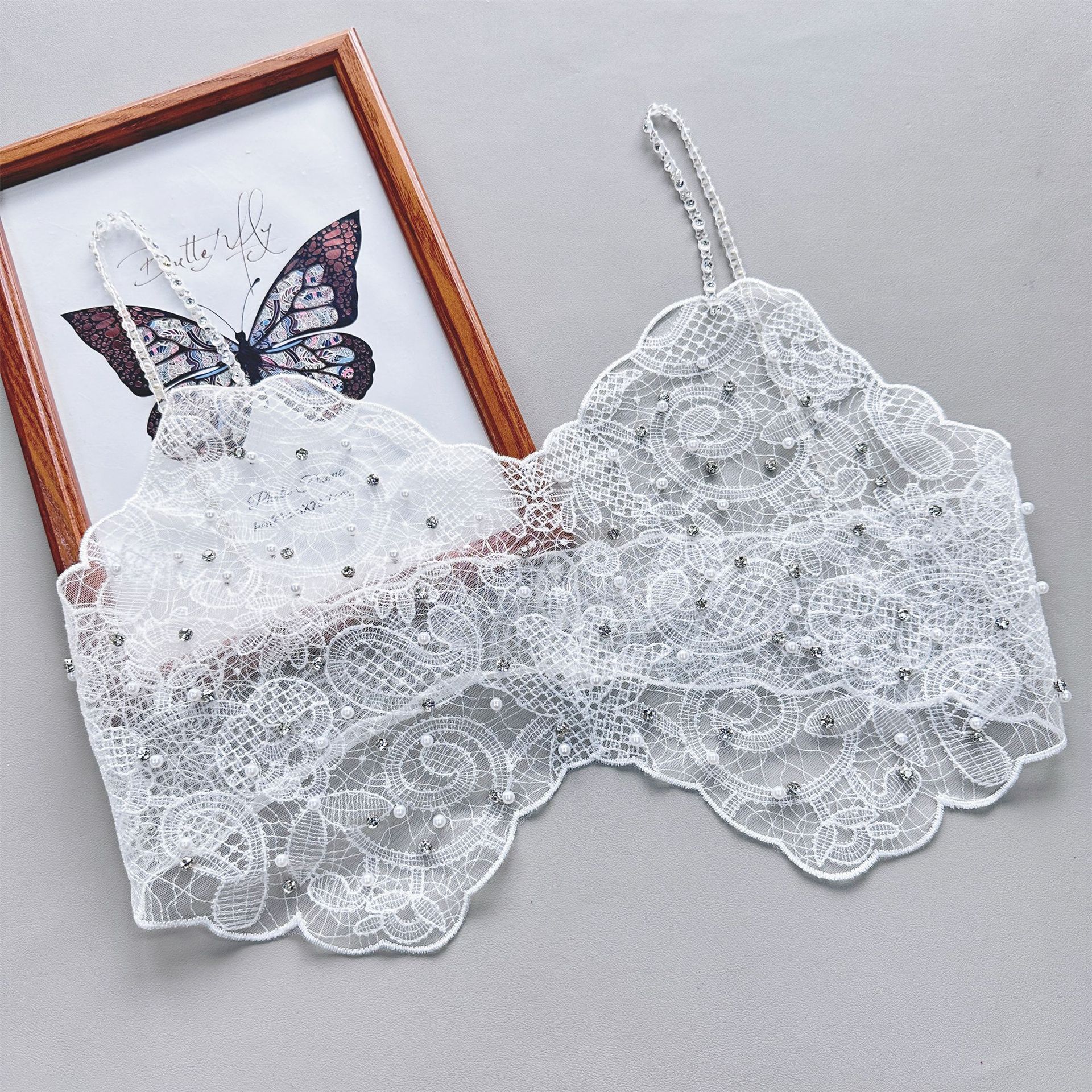 Teje de malla bordado perla pequeña colga de decoración exterior con ropa de abrigo DIY accesorios de decoración de interés