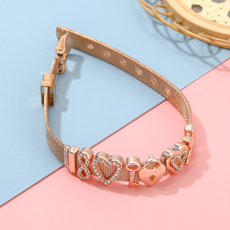 Unisex Gender Classic Style Style Classic Style Infinity Heart Shape Stainless Steel Watch Strap
