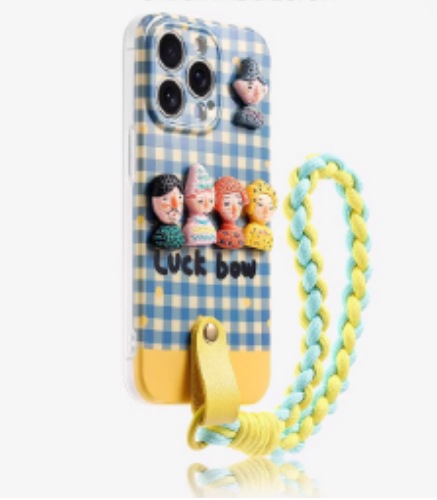 Cuerda corta azul y amarilla fea cinco monstruos a cuadros azules CXJ