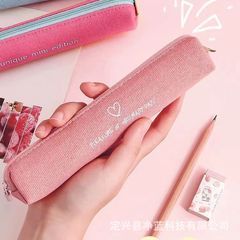 携帯ミニ小容量筆袋小学生中学生女の子シンプル文房具鉛筆ケース小型キャンバス筆袋