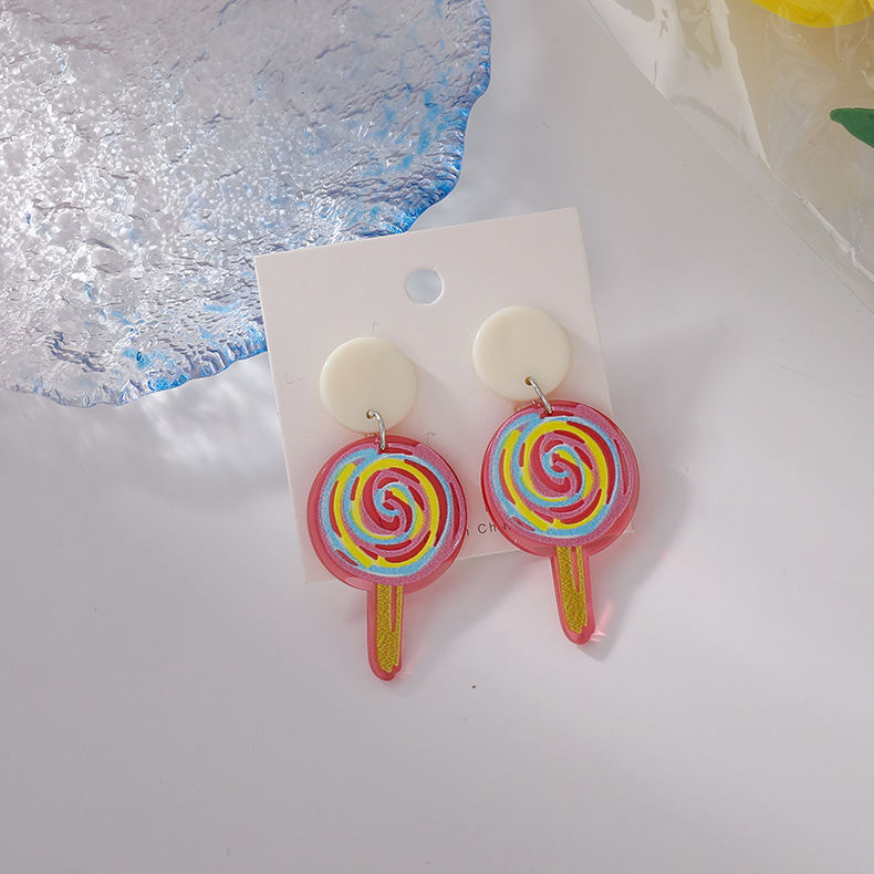 Korean Hand-painted Acrylic Stick Candy Color Earring display picture 12