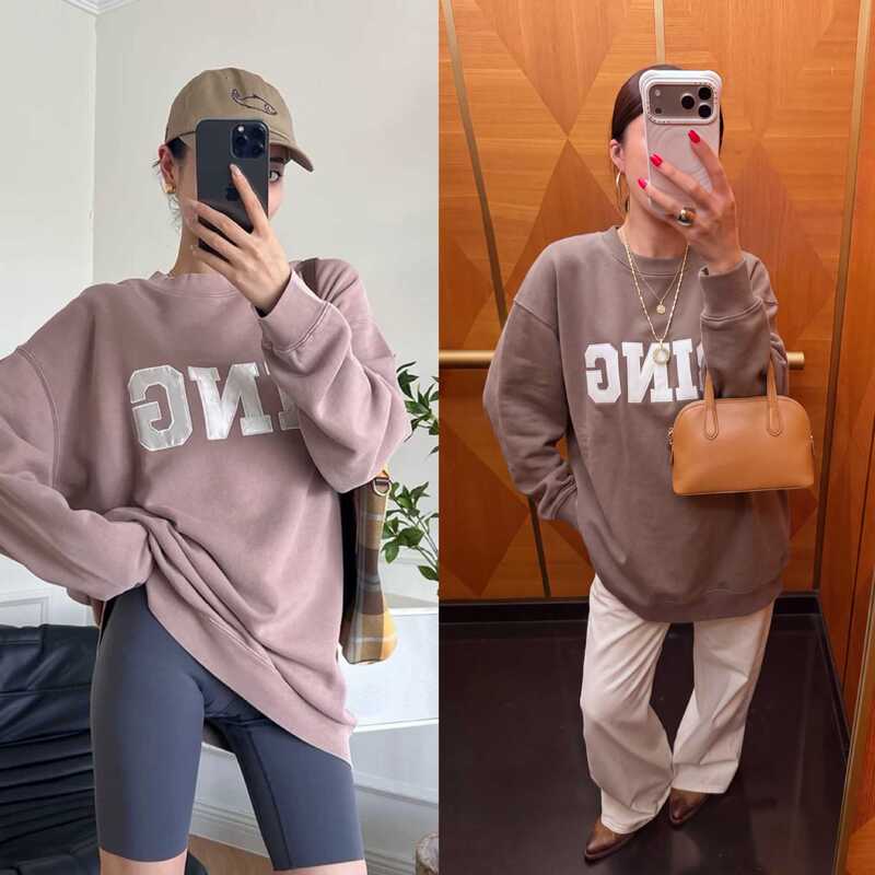 【Featured】Yuran 26 Early Autumn New Collection: Organic Cotton Heavy Sand Washed Satin Appliqué Embroidery Round Neck Oversized Sweatshirt 【Featured】Yuran 26 Early Autumn New Collection: Organic Cotton Heavy Sand Washed Satin Appliqué Embroidery Round Neck Oversized Sweatshirt