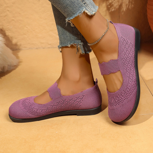 Women's Casual Flat Shoes for Middle-Aged Mothers, Breathable One-Piece Sneakers, Leisure Sports Shoes, Old Beijing Style Cloth Shoes