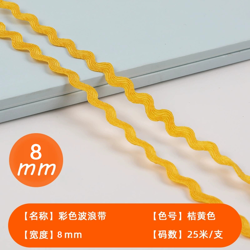 Spot venta directa 8mm color marinero borde curvo onda línea curva correas marinero S cinturón encaje