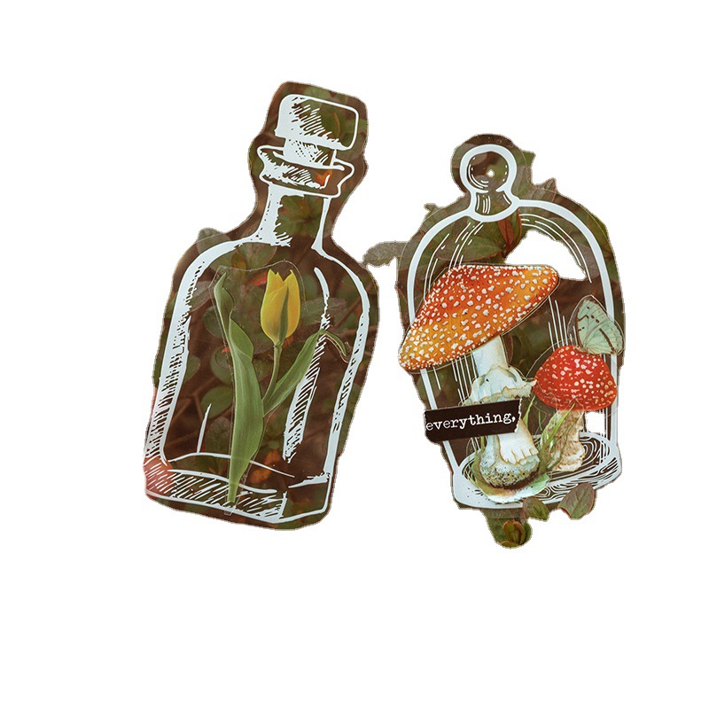 Tangshi PET etiqueta paquete utensilios Museo serie simple Diario transparente pegatinas decorativas 20 unidades en 6 tipos