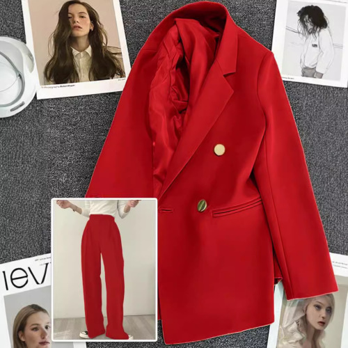 Women's Suit Set 2024 Fashion Casual High-Grade Spring and Autumn New Korean Style Loose Slimming Two-Piece Suit Set