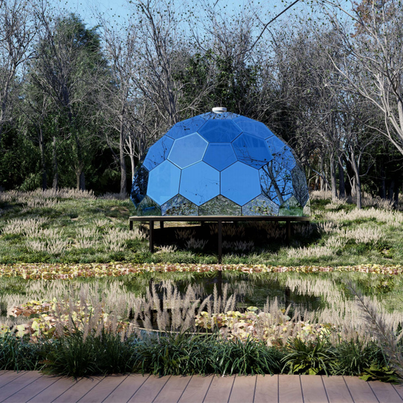 6 metros de diámetro de cristal estrella habitación hotel casa de familia fabricante domo esférico solárium restaurante casa de cristal cápsula espacial