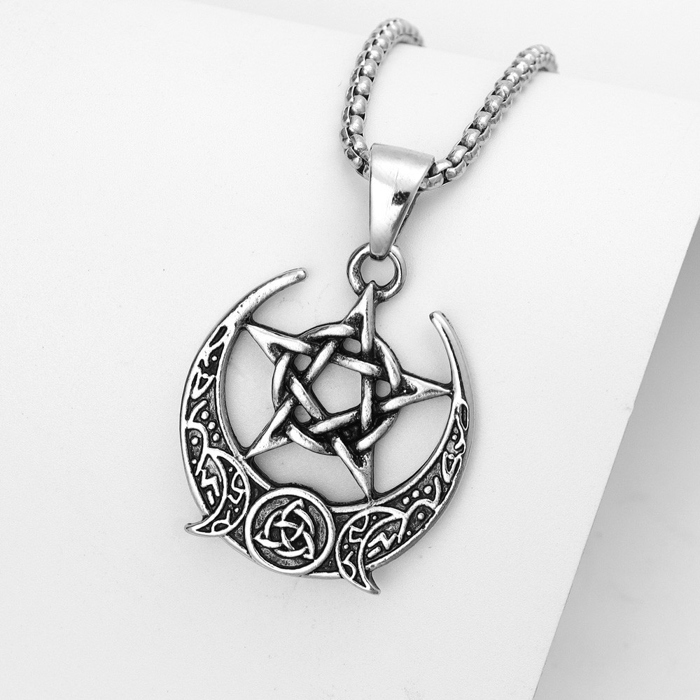 All Seasons Season Men's Gender Hip-Hop Vintage Style Streetwear Celtic Knot Alloy Iron Plating Men's Pendant Necklace Men Pendant Necklaces