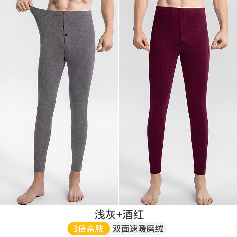 Pantalones calientes de otoño de cotton, pantalones cálidos para hombres, pantalones de algodón sin marcas de doble cara, pantalones de invierno nuevos