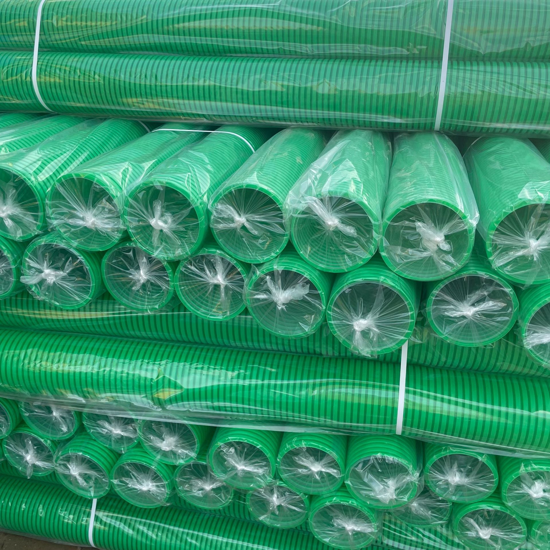 新风PE管系统双壁波纹管道室内辅材空调排风通风管160型PE材质