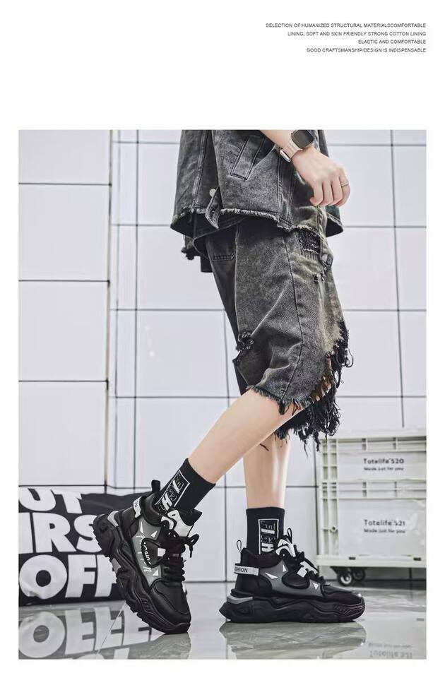 Giày nam cao cổ Martin trẻ trung, giày thể thao casual cổ cao tăng chiều cao, đế cao 3 cm — C73 màu đen, C73 trắng chi tiết 18