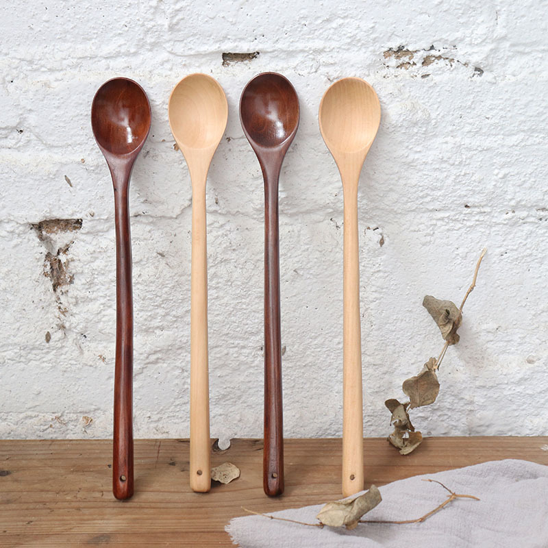 Huibaoyuan Manufacturer Directly Supplies 33cm Long Handle Spoon Japanese Wooden Spoon Mixing Spoon Honey Spoon Household Supplies Huibaoyuan Manufacturer Directly Supplies 33cm Long Handle Spoon Japanese Wooden Spoon Mixing Spoon Honey Spoon Household Supplies