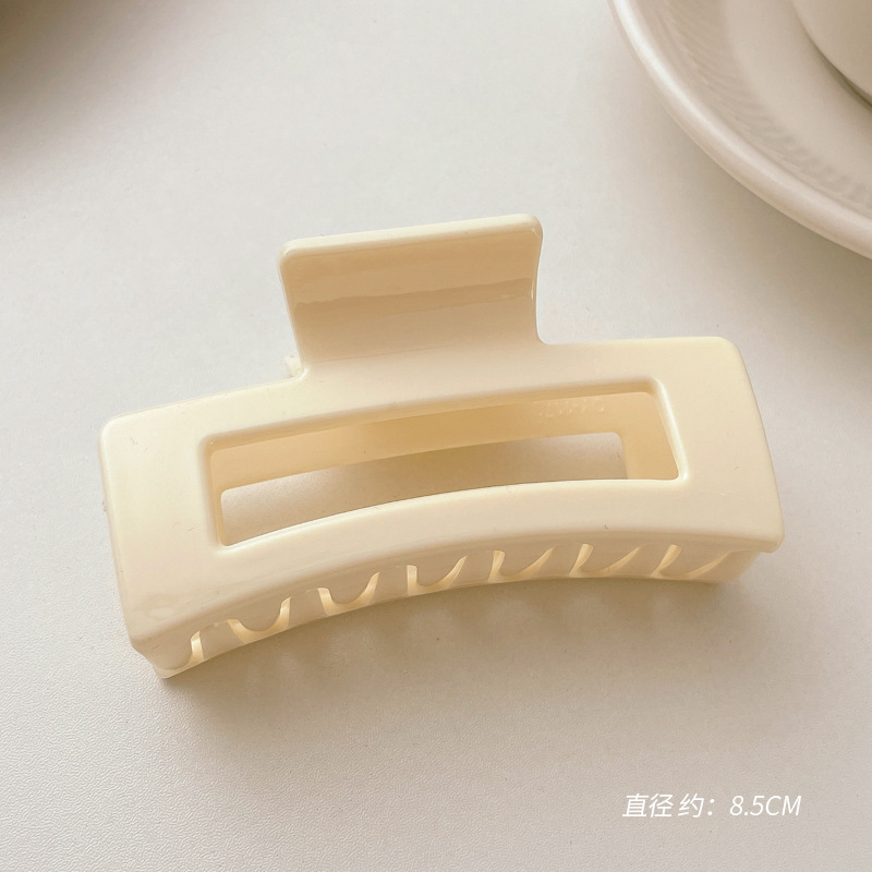 Milk Brown horquilla grande hacia atrás cabeza clip de pelo tocado de las mujeres principios de primavera de alto grado updo tiburón horquilla