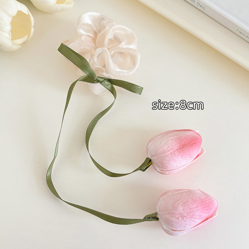 Lazo para el cabello de intestino grueso rayado coreano para mujer, sensación de alto nivel, cuerda para el cabello de cola de caballo, banda de goma para la cabeza para niñas, cuerda para la cabeza de gran tamaño, accesorios para el cabello de flores para la cabeza