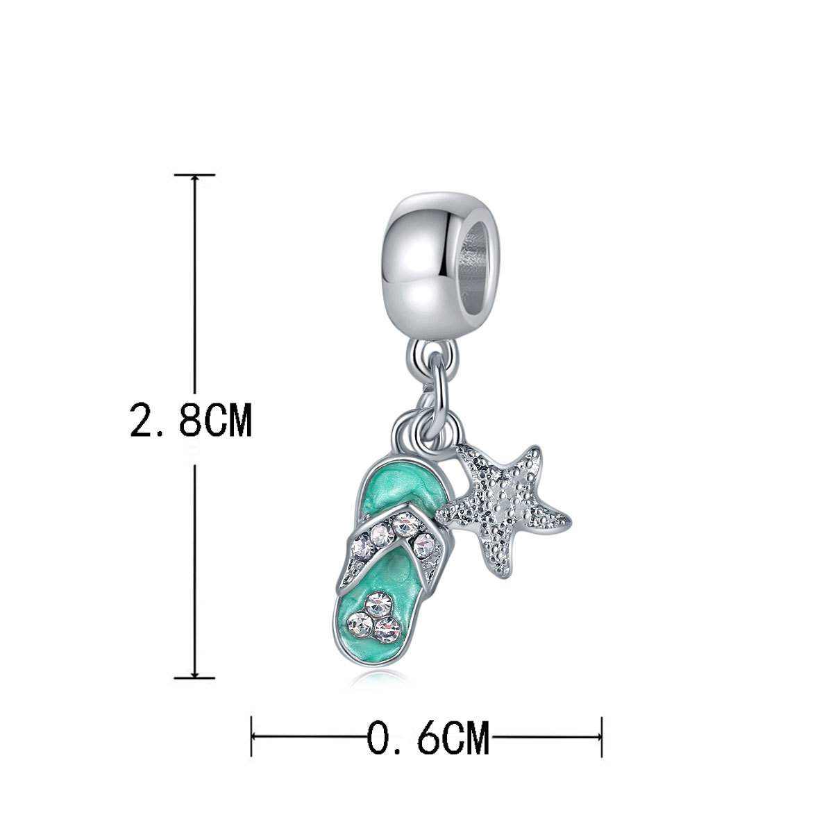 1 Pieza Aleación Diamantes De Imitación Zapatillas Estrella De Mar Colgante display picture 1