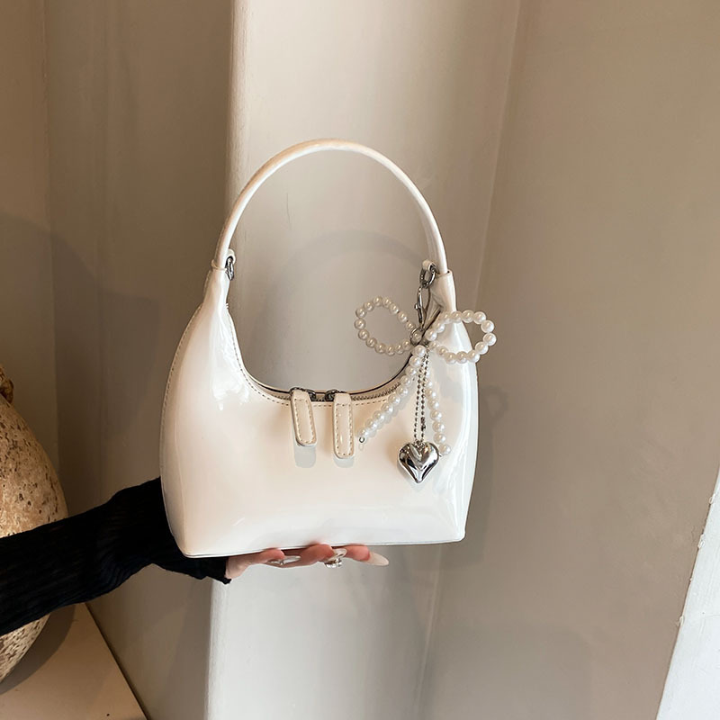 Niche Fashion Glossy Texture Handbag For Women 2025 New Banquet Small Square Bag Simple Commuter Underarm Bag - Thumbnail 7