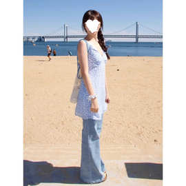 辣妹清新碎花背心连衣裙女装2025夏季修身收腰A字裙短裙