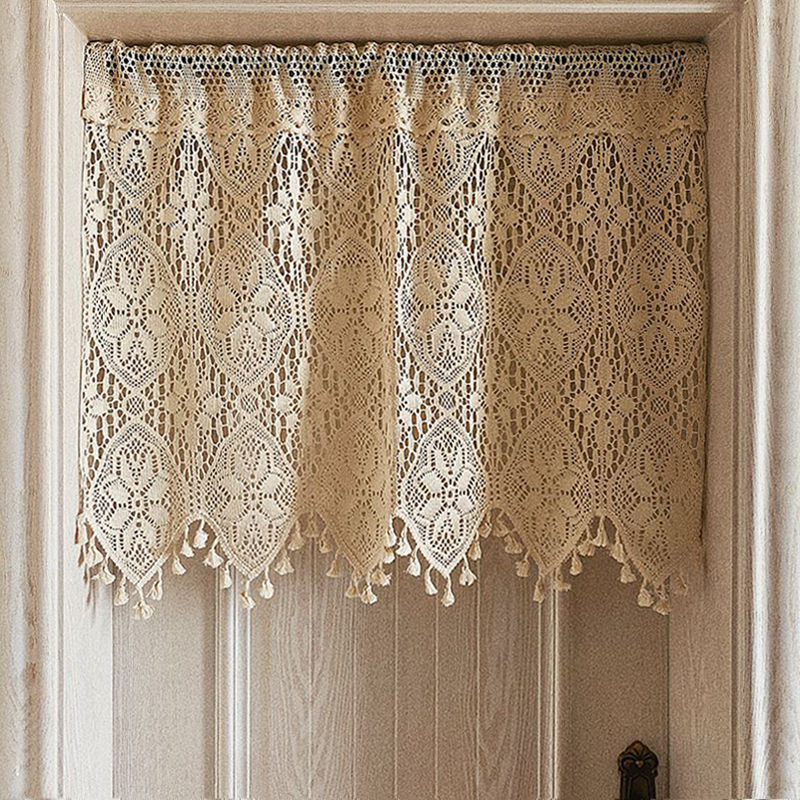 American Cotton Short Lace Curtains Half Curtain Curtain Head Door Curtain Partition Curtain Window Kitchen Bookcase Short Curtain Window Curtain