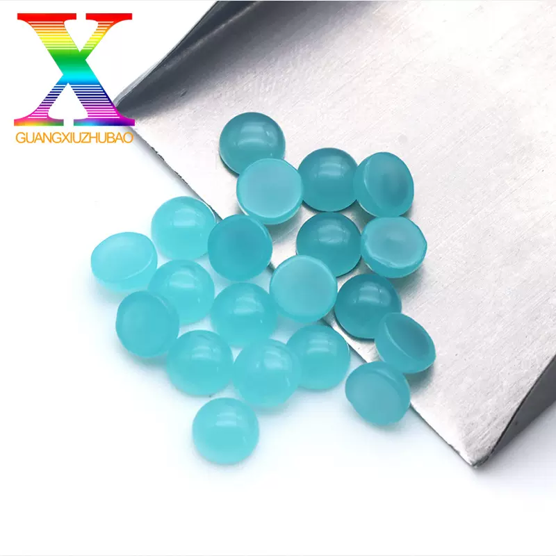 厂家一手货源圆形宝石平底素面BW1绿乳玻璃素面半成品裸石