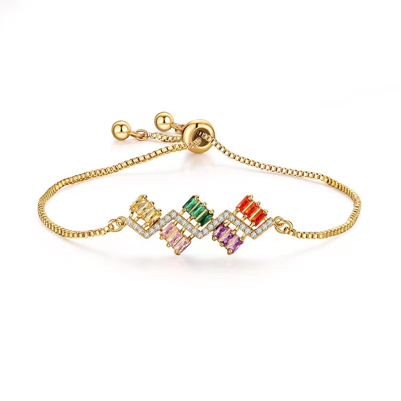 Glam Simple Style Geometric Copper Plating Inlay Zircon Bracelets display picture 3
