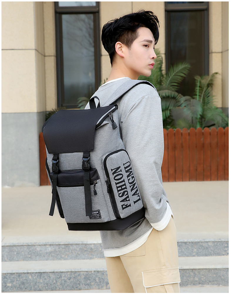 Wholesale of new fashionable, simple and large-capacity shoulder bags, business commuting and casual backpacks, nylon fabric computer backpacks undefined