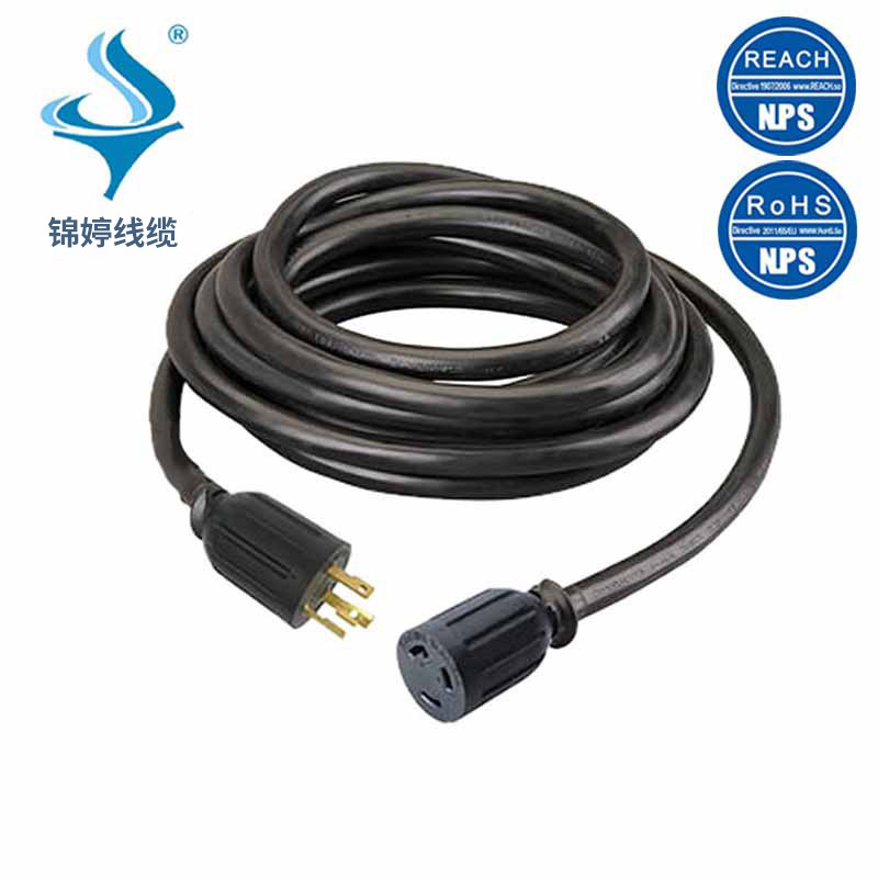 【厂家供应】美国装配式三极自锁插头 美标延长线公母自锁插头