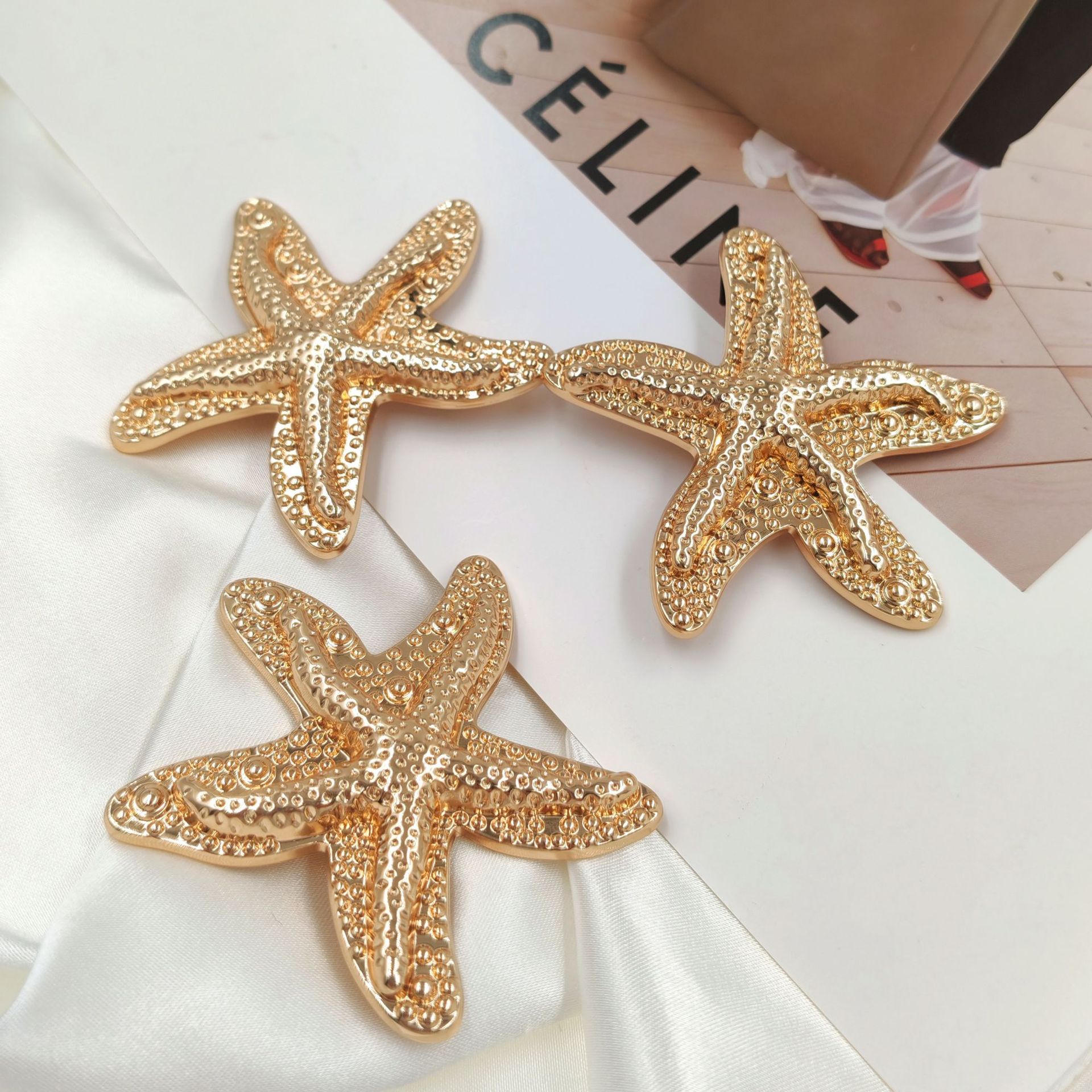 高级感度假小香海洋风海星双脚异形时尚泳衣大衣毛衣西装装饰纽扣