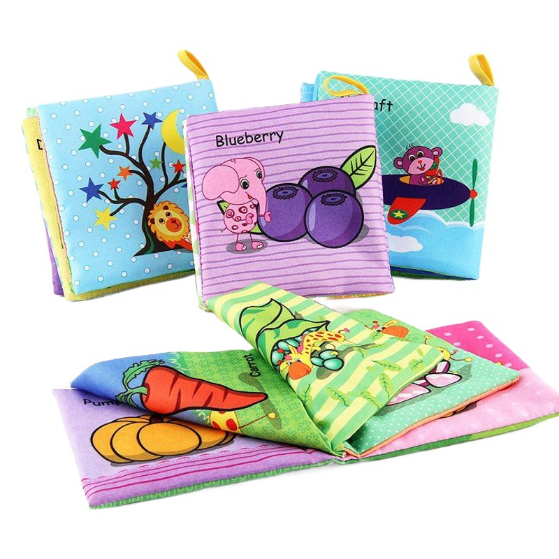 2017 Comercio exterior bebé libro de tela juguetes de educación temprana bebé Inglés cognición Palma libro de papel sin lágrimas BB llamada