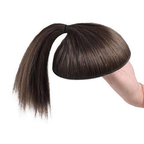 Female influencer uzi skin ball head wig with high crown fluffy top hair volume increased hair at the back of the head hairpiece factory wholesale