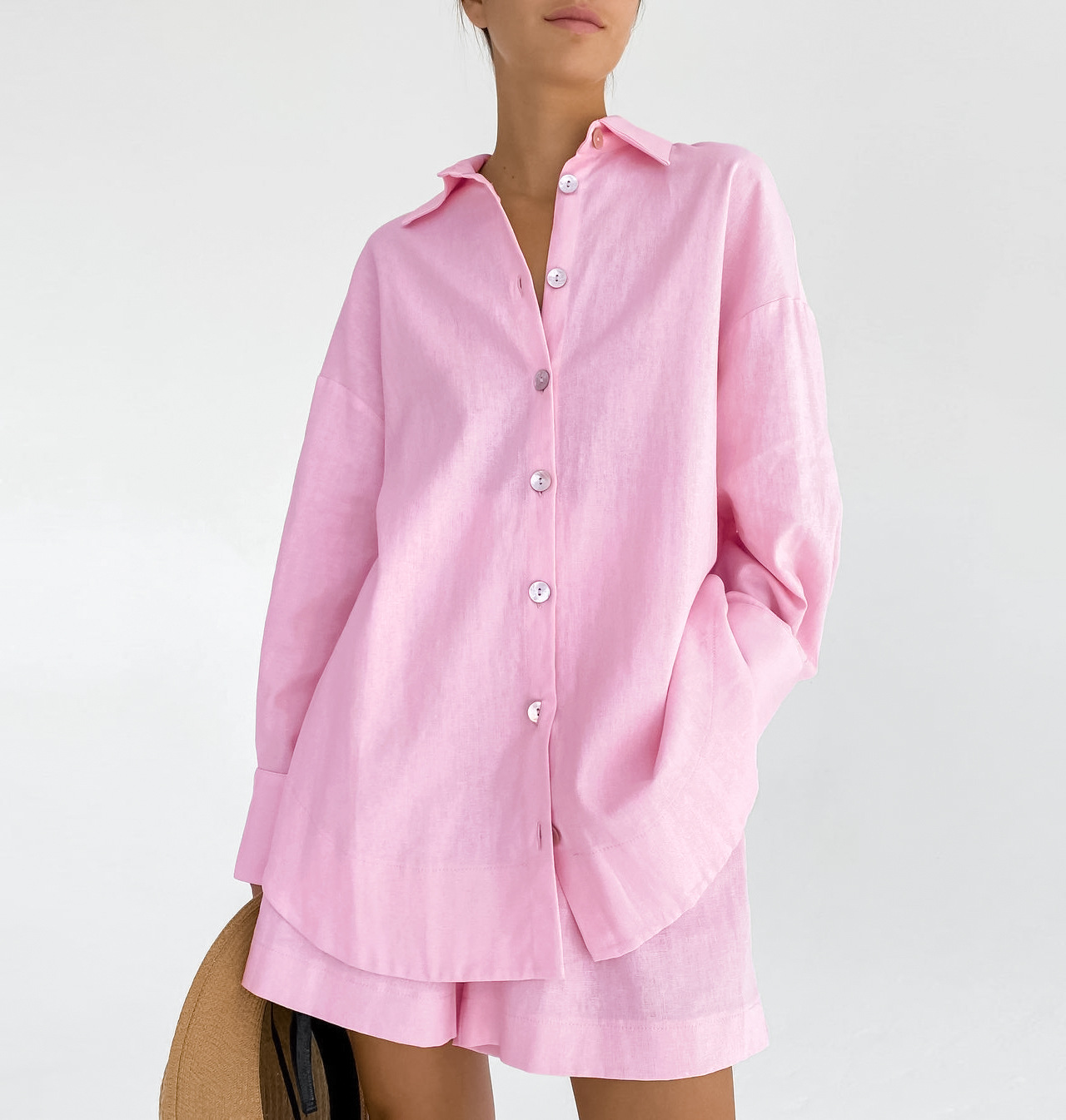 Comfort Function Daily Women's Casual Solid Color Cotton Shorts Co-ord Set Shorts Sets