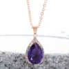 Purple necklace drop-shaped