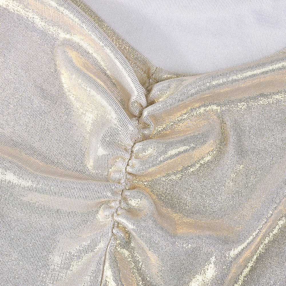 Girls Spring Summer Halter Backless Sexy Cutout Tight Metal Feeling Jumpsuit Women