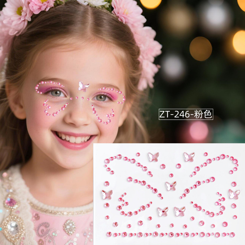 New Imitation Butterfly Eyeliner Diamond Stickers Kidsren's Holiday Stage Party DIY Diamond Simple Makeup Eye Stickers